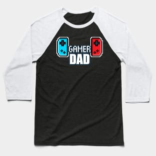 Gamer Dad - 8-bit Retro Pixel Classic Nostalgia Video Games Baseball T-Shirt